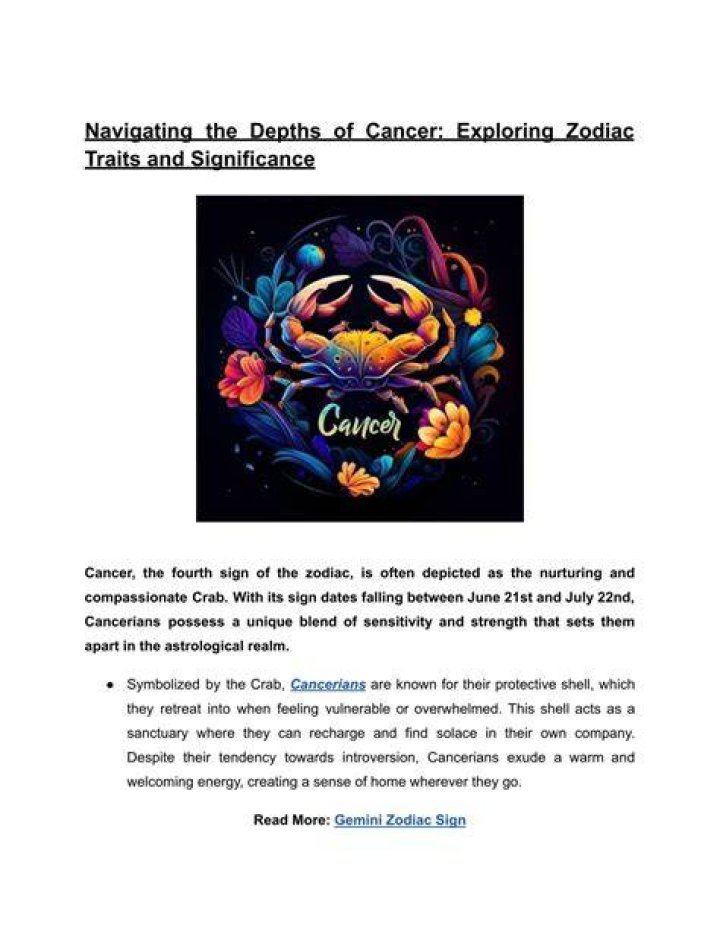 Cancer Horoscope: Exploring the Depths of the Most Empathetic Zodiac Sign