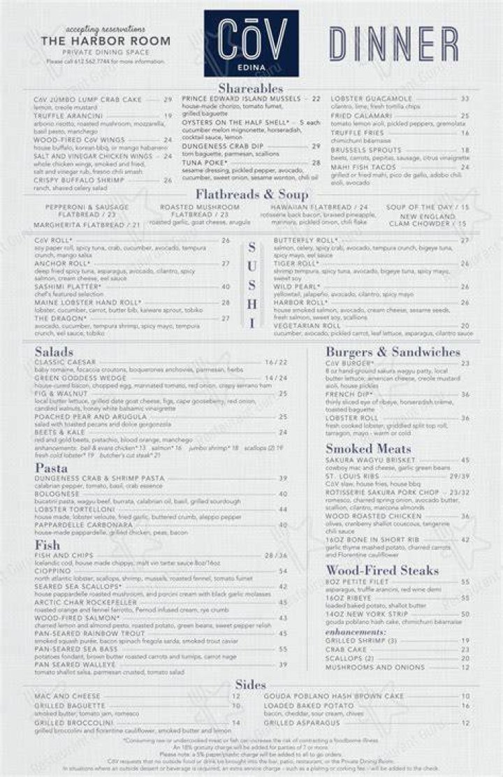 Cov Edina Menu: A Gourmet Experience in Every Bite