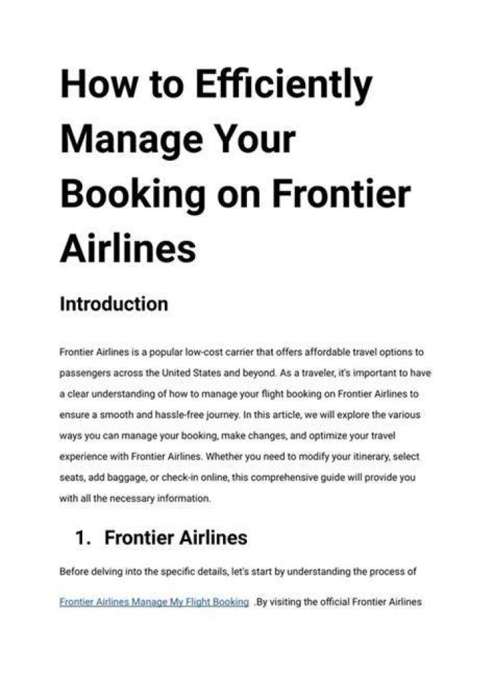 Frontier Flight Information: Your Ultimate Guide to Seamless Travel
