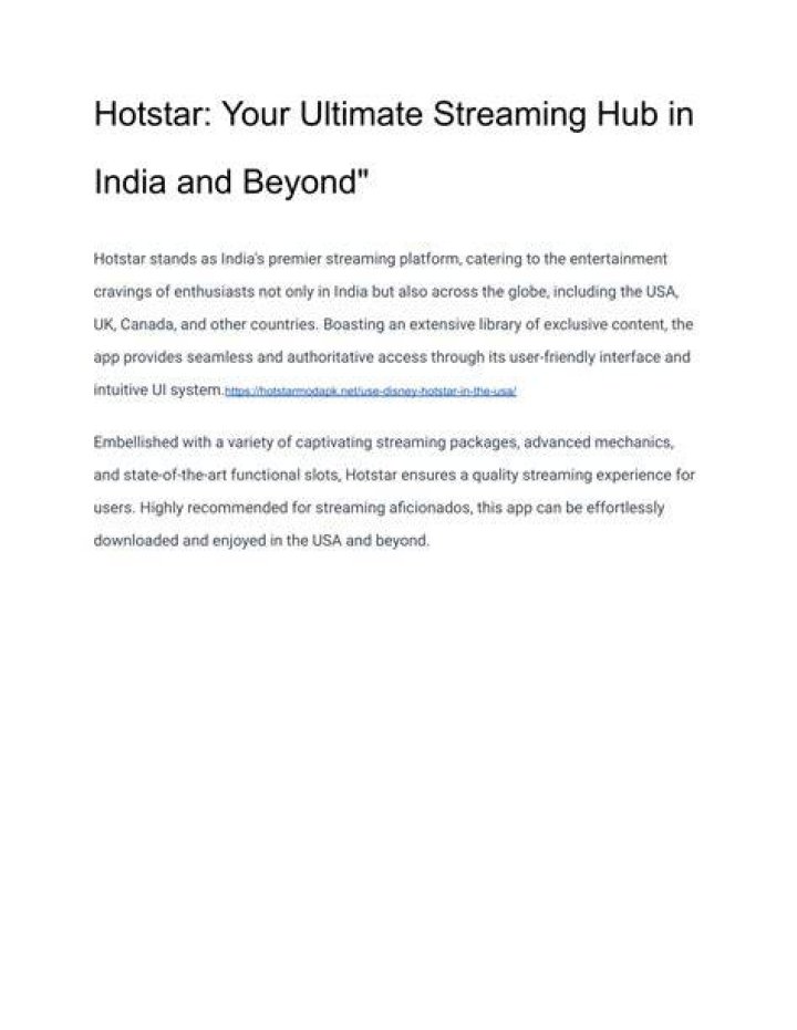 Hotstar: Your Ultimate Streaming Destination