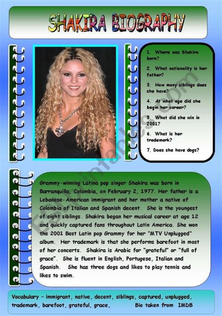 Shakira Fact File: A Comprehensive Guide to the Queen of Latin Pop